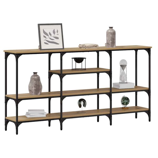 vidaXL Mesa Consola con estante Roble artisan 160 x 29 x 80 cm