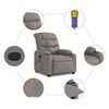 vidaXL Sill&oacute;n de masaje reclinable de tela gris taup&eacute;