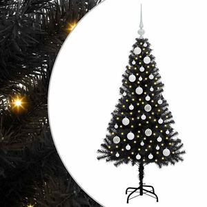 vidaXL &Aacute;rbol de Navidad con 150 LED con soporte Negro 120 cm PVC