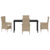 vidaXL Conjunto de Comedor de Jard&iacute;n 5 pcs Beige rat&aacute;n sint&eacute;tico