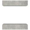 vidaXL Muebles TV 4 uds madera contrachapada gris hormig&oacute;n 80x30x30 cm