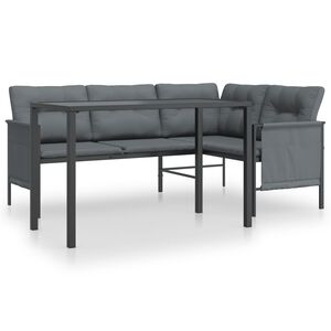 vidaXL Juego de comedor de jard&iacute;n 2 piezas acero gris antracita