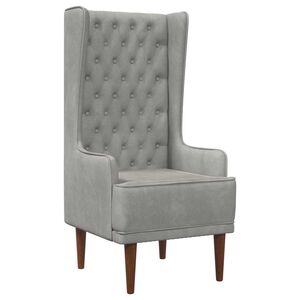 vidaXL Silla de respaldo alto con capiton&eacute; con botones Gris Claro