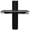 vidaXL Estante de pared para aparatos DVD 1 nivel de vidrio negro