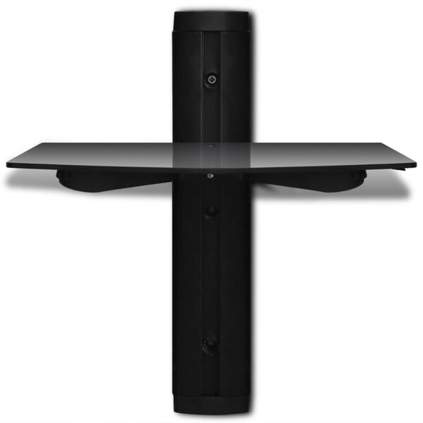 vidaXL Estante de pared para aparatos DVD 1 nivel de vidrio negro