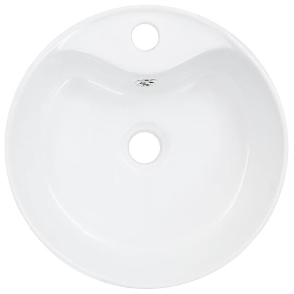 vidaXL Lavabo con rebosadero 36x13 cm cer&aacute;mica blanco