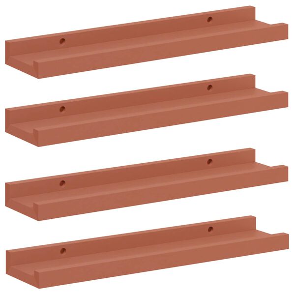 vidaXL Estante de pared 4 pcs Rojo 40 x 9 x 3 cm Madera de ingenier&iacute;a