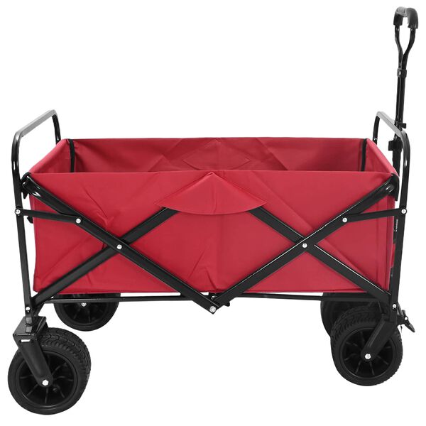 vidaXL Carro de Mano Plegable Rojo 89 x 63 x 96 cm Acero y Tela Oxford