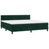 vidaXL Cama box spring colch&oacute;n y LED terciopelo verde oscuro 200x200cm