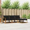 vidaXL Conjunto de sof&aacute;s de exterior con coj&iacute;n 4 pcs Natural y negro