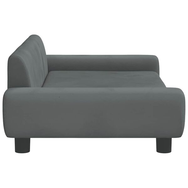 vidaXL Cama para perros de terciopelo gris oscuro 100x54x33 cm