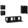 vidaXL Conjunto de mueble de TV 5 pcs Roble Negro Madera de ingenier&iacute;a