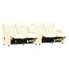 vidaXL Sillón reclinable masaje 4 plazas y portavasos cuero PE crema