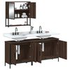 vidaXL Set de muebles baño 3 pzas madera contrachapada roble marrón