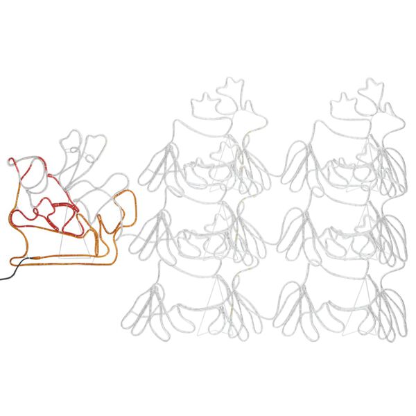 vidaXL Renos y trineo de Navidad XXL 2160 LED 7 m