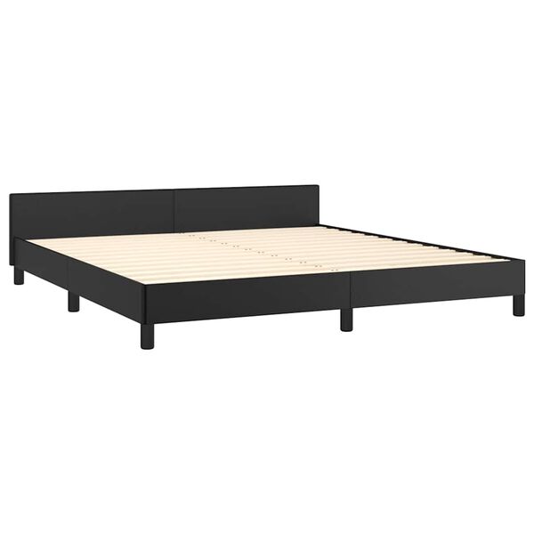 vidaXL Estructura de cama con cabecero sin colch&oacute;n negro 160x200 cm