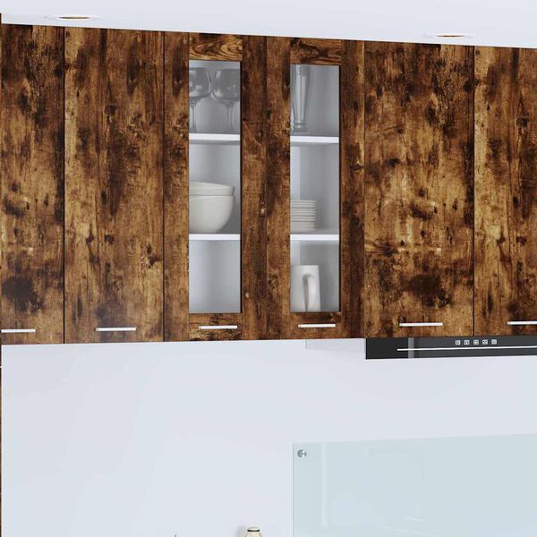 vidaXL Mueble colgante con puerta Roble ahumado 60 x 31 x 80 cm