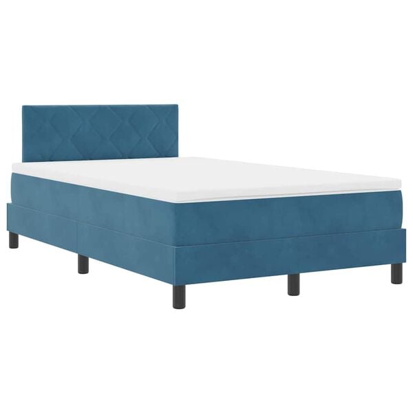 vidaXL Cama tipo Box Spring Azul Oscuro 120 x 190 cm Terciopelo