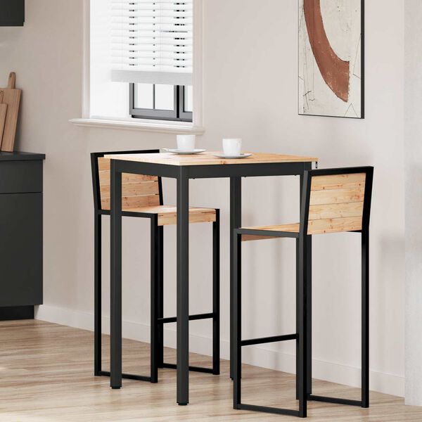 vidaXL Mesa de Bar Natural 70 x 70 x 105 cm Madera de pino macizo