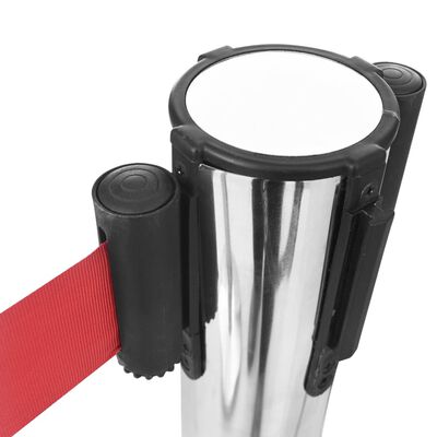 vidaXL Barrera de cinta retráctil rojo 200 cm