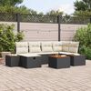 vidaXL Conjunto de sof&aacute; de jard&iacute;n 7 pcs Negro rat&aacute;n sint&eacute;tico