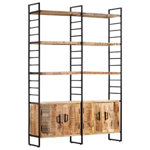 vidaXL Estanter&iacute;a de 4 niveles madera de mango rugosa 124x30x180 cm