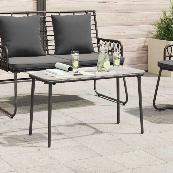 vidaXL Mesa de Jard&iacute;n Negro 80 x 40 x 45,5 cm rat&aacute;n sint&eacute;tico