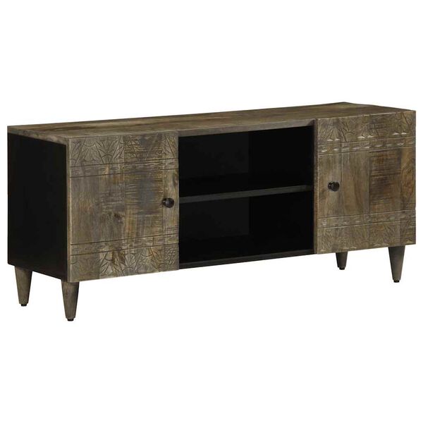 vidaXL Mueble de TV madera maciza de mango gris claro 105x33,5x46 cm