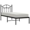 vidaXL Estructura cama sin colch&oacute;n con cabecero metal negro 75x190 cm