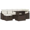 vidaXL Conjunto de sof&aacute; de jard&iacute;n 7 pcs Marr&oacute;n rat&aacute;n sint&eacute;tico