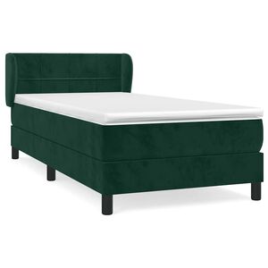 vidaXL Cama box spring con colch&oacute;n terciopelo verde oscuro 100x200 cm