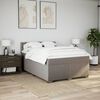 vidaXL Cama box spring con colch&oacute;n tela gris taupe 140x190 cm