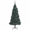 vidaXL &Aacute;rbol de Navidad artificial preiluminado con set de bolas Verde