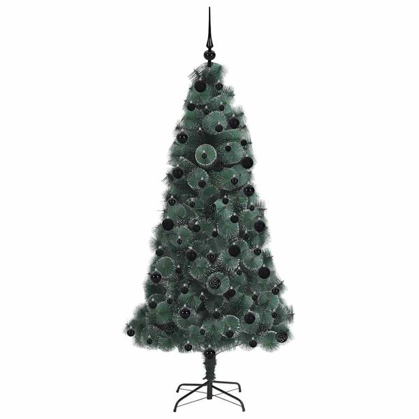 vidaXL &Aacute;rbol de Navidad artificial preiluminado con set de bolas Verde