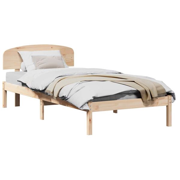 vidaXL Estructura de cama Natural 75 x 190 cm Madera de pino macizo