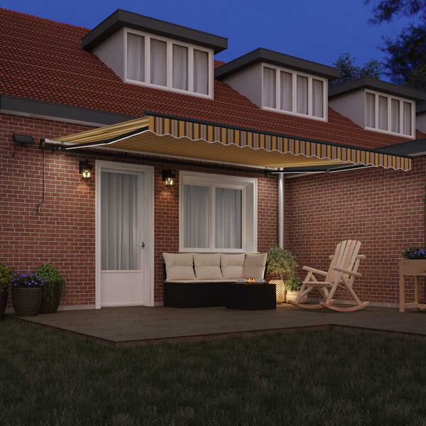 vidaXL Toldo Retr&aacute;ctil Manual Multicolor 450 x 300 cm tela