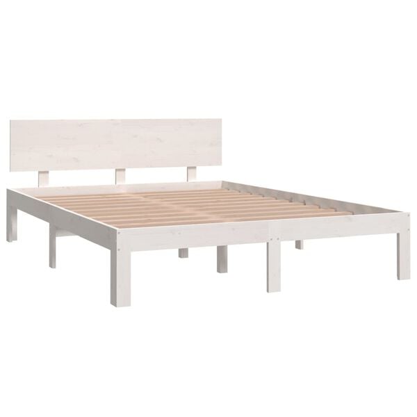vidaXL Estructura de cama doble sin colch&oacute;n blanco 135x190 cm