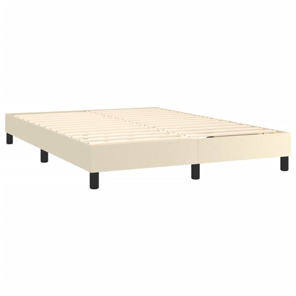 vidaXL Cama box spring con colch&oacute;n cuero sint&eacute;tico crema 140x200cm