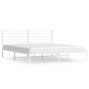 vidaXL Estructura cama sin colch&oacute;n con cabecero metal blanco 193x203cm