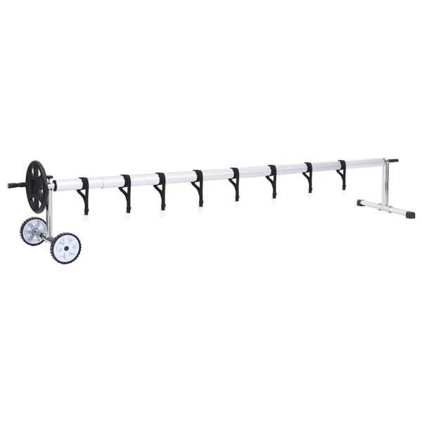 vidaXL Enrollacobertor para piscinas con base de acero inoxidable