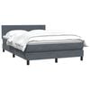 vidaXL Cama box spring con colch&oacute;n terciopelo gris oscuro 140x220 cm