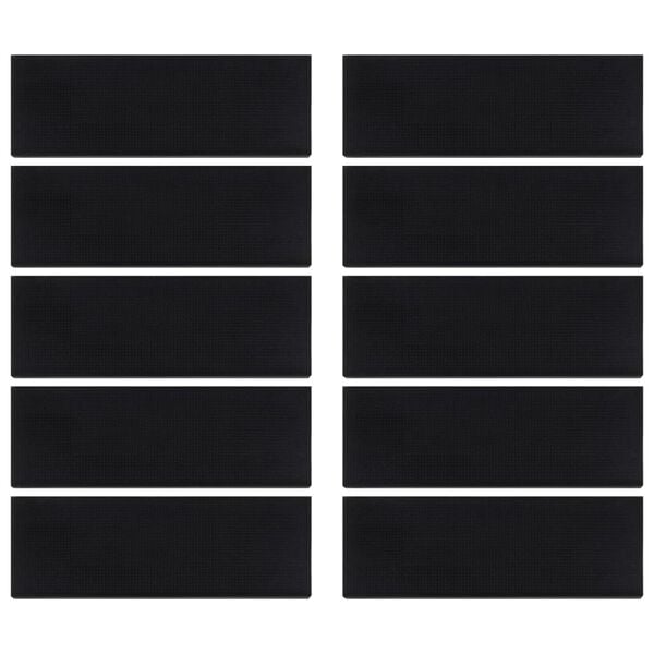 vidaXL Alfombrillas de escalera de goma 10 uds goma 25x75 cm