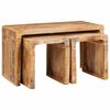 vidaXL Mesa Nido 3 uds. Marr&oacute;n 82 x 40 x 46 cm Madera de mango maciza