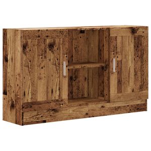 vidaXL Aparador de madera ingenier&iacute;a envejecida negro 120x30,5x70 cm