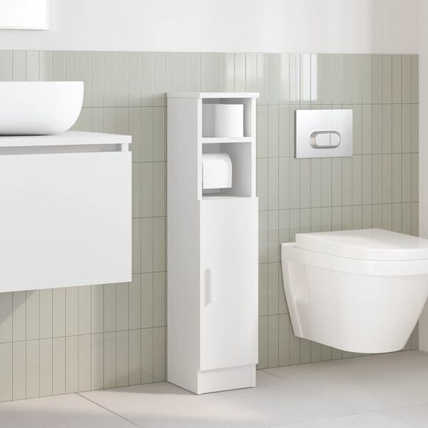 vidaXL Mueble de ba&ntilde;o con portarrollos blanco 20,5x22x90 cm