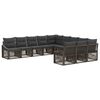 vidaXL Conjunto de sof&aacute;s de jard&iacute;n 11 uds. Gris rat&aacute;n sint&eacute;tico
