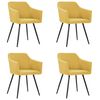 vidaXL Sillas de comedor 4 unidades tela amarillo