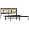 vidaXL Estructura de cama sin colch&oacute;n metal roble Sonoma 160x200 cm