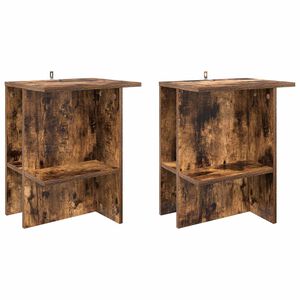 vidaXL Mesa de Caf&eacute; 2 pcs Roble Ahumado 40 x 30 x 49 cm