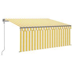 vidaXL Toldo autom&aacute;tico persiana LED sensor viento amarillo 3,5x2,5 m